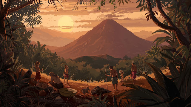 ilustrasi manusia purba homo floresiensis