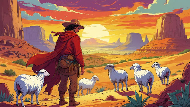ilustrasi gambar buku Sang Alkemis 
karya Paulo Coelho